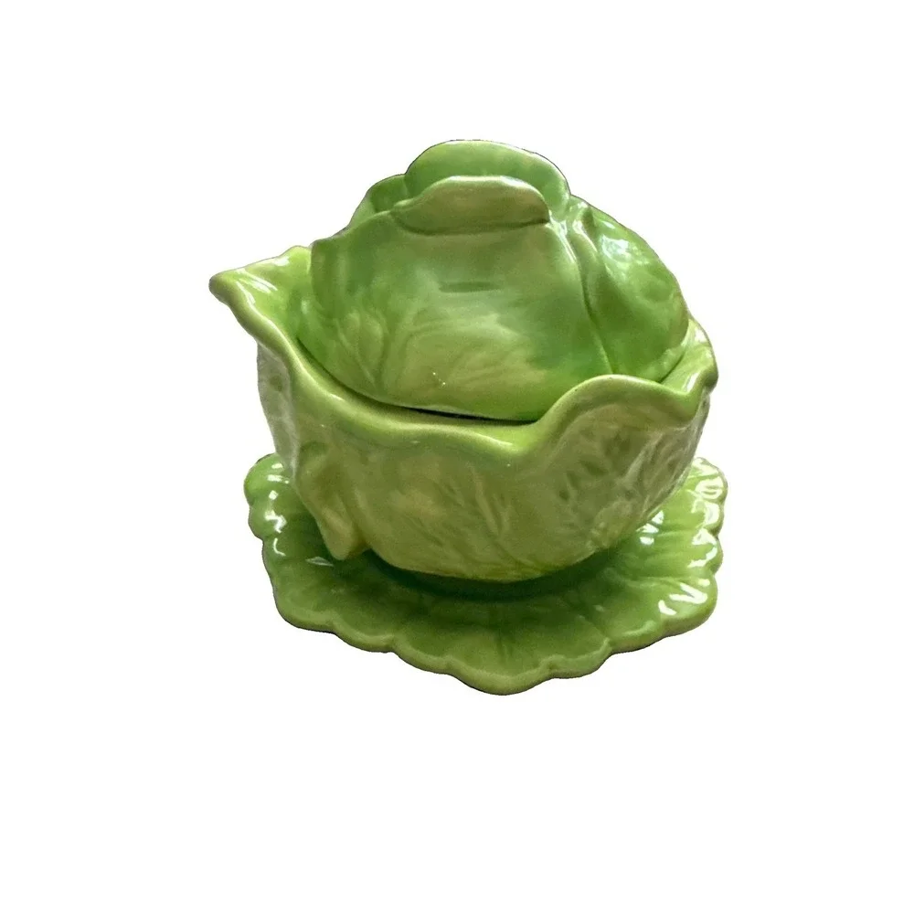 Vintage Holland Mold Cabbage Bowl With Underplate Saucer